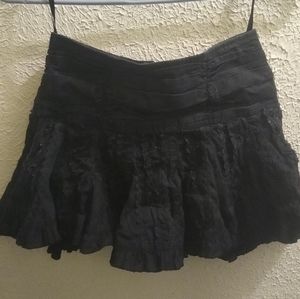 Black mini ruffle skirt